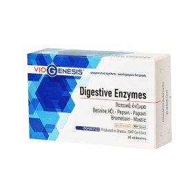 Viogenesis Digestive Enzymes 60caps - Συμπλήρωμα Διατροφής με Πεπτικά Ένζυμα