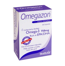 Health Aid Omegazon 750mg 60caps – Συμπλήρωμα με Λιπαρά Οξέα για τον Έλεγχο της Πίεσης