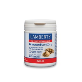 Lamberts Ashwagandha 6000mg 60caps - Συμπλήρωμα Διατροφής Ασβαγκάντα