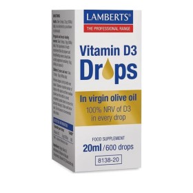 Lamberts Vitamin D3 Drops 20ml/600 Drops - Συμπλήρωμα Διατροφής Βιταμίνης D3 σε σταγόνες