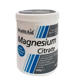 Health Aid Magnesium Citrate 200gr – Συμπλήρωμα Μαγνησίου σε Μορφή Σκόνης