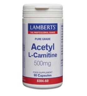 Lamberts Acetyl L-Carnitine 500 mg 60 κάψουλες – Καρνιτίνη Ελεύθερης Μορφής