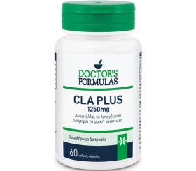 Doctors Formulas CLA Plus 1250mg 60 κάψουλες - Συμπλήρωμα διατροφής που Αναστέλλει τη Λιπογένεση και Διεγείρει τη Μυϊκή Ανάπτυξη