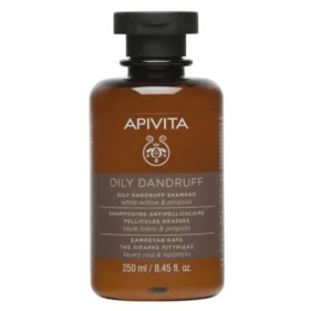 Apivita Oily Dandruff Shampoo 250ml – Σαμπουάν κατά της λιπαρής πιτυρίδας με Λευκή Ιτιά & Πρόπολη