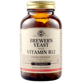 Solgar Brewer’s Yeast with Vitamin B12 500mg 250tabs – Συμπλήρωμα Διατροφής από Φυσική Μαγιά Μπύρας σε Συνδυασμό με Βιταμίνη Β12