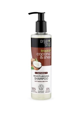 Natura Siberica Organic Shop Coconut & Shea Moisturising Shampoo 280ml - Σαμπουάν Ενυδάτωσης