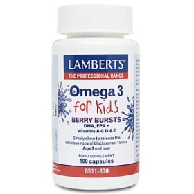 Lamberts Omega 3 for Kids 100 Κάψουλες με Γεύση Βατόμουρο