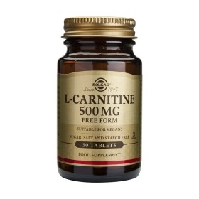 Solgar L-Carnitine 500mg 30 ταμπλέτες – Συμπλήρωμα Διατροφής Καρνιτίνης