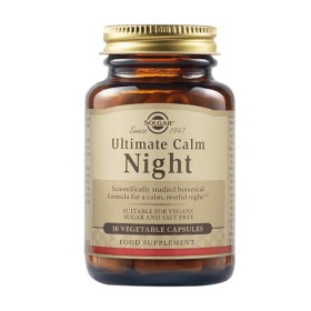 Solgar Ultimate Calm Night 30 κάψουλες – Συμπλήρωμα διατροφής με Βαλεριάνα, Πασιφλόρα & Λυκίσκο