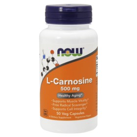 Now Foods L-Carnosine 500mg 50 κάψουλες - Συμπλήρωμα διατροφής με L-Kαρνοσίνης