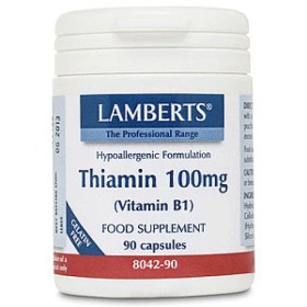 Lamberts Thiamin 100mg & Βιταμίνη B1 Θειαμίνη 90 Κάψουλες