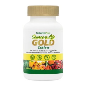 Natures Plus Source of Life GOLD Multivitamin 30 Ταμπλέτες - Πολυβιταμίνη με 120 Βιολογικά Φρούτα & Λαχανικά