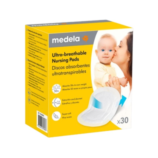 Medela Ultra-breathable Nursing Pads 60pcs - Επιθέματα Στήθους