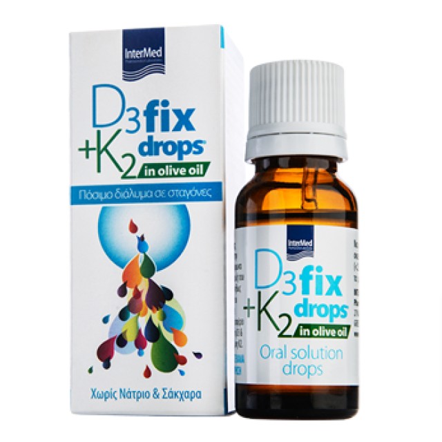 Intermed D3 fix Drops & K2 in Olive Oil 12ml - Συμπλήρωμα Διατροφής σε Σταγόνες