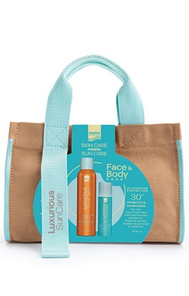 Intermed Luxurious SunCare Face & Body Pack Probiotics Fluid SPF30 50ml & Invisible Spray SPF30 200ml