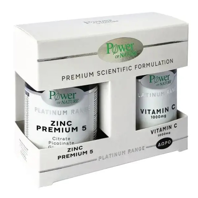 Power Health Platinum Range Zinc Premium 5 Ψευδάργυρος σε 5 Μορφές 30 κάψουλες + Δώρο Vitamin C 1000mg 20 δισκία