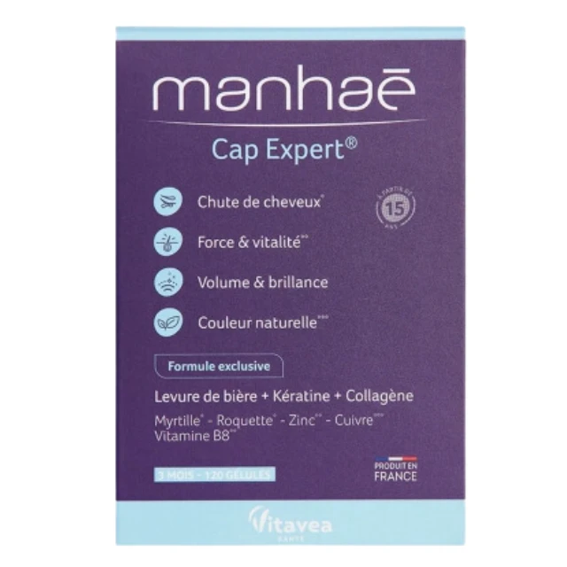 Manhaé Cap Expert Food Supplement 120 capsules - Dietary Supplement for the Health and Beauty of Hair & Nails
