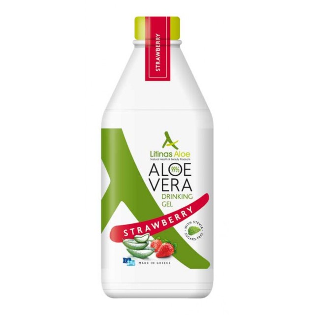 Litinas Aloe Gel 1000ml – Πόσιμη Γέλη Αλόης με γεύση φράουλα