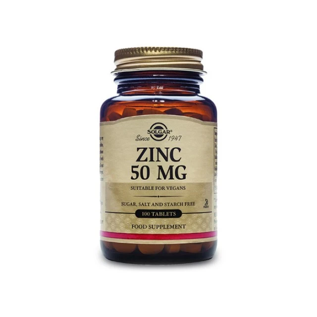 Solgar Zinc Gluconate 50mg 100 capsules – Dietary Supplement with Zinc
