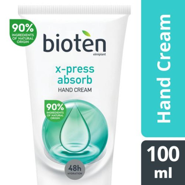 Bioten Hand Cream Xpress Absorb 100ml – Κρέμα χεριών για άμεση ενυδάτωση & γρήγορη απορρόφηση