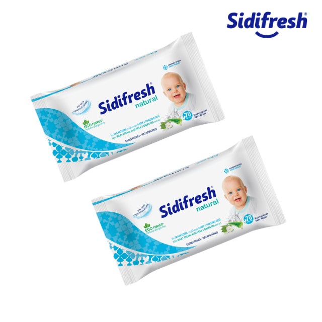 Sidifresh Natural μωρομάντηλα 140τμχ. (2X70τμχ.)