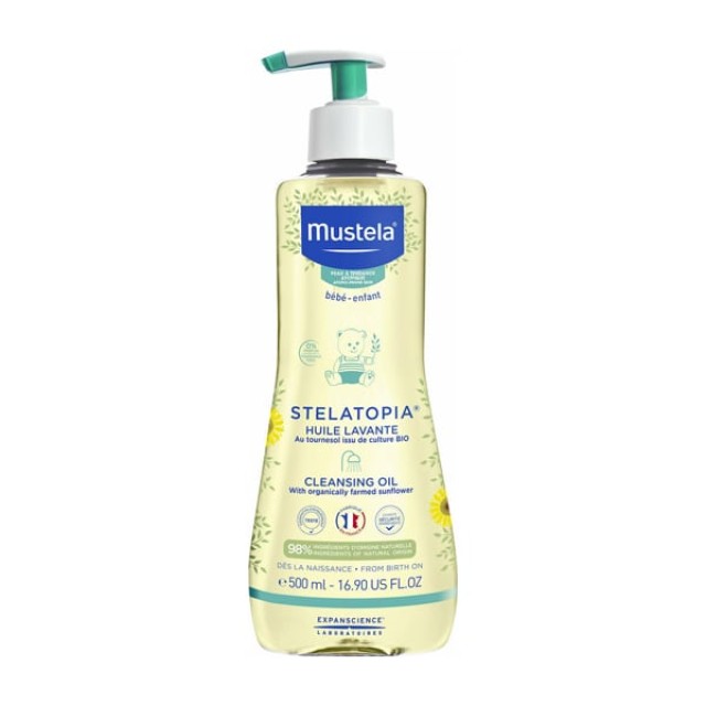 Mustela Stelatopia Cleansing Oil 500ml – Παιδικό και Βρεφικό Λάδι Μπάνιου