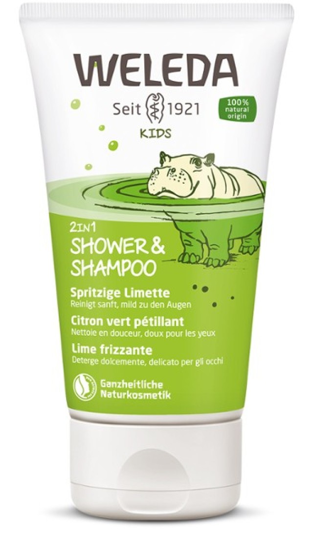 Weleda 2in1 Shower & Shampoo 150ml - Σαμπουάν & Αφρόλουτρο Δροσερό Μοσχολέμονο