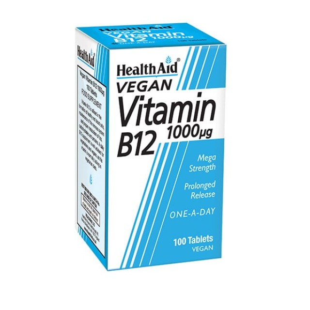 Health Aid Vitamin B12 1000μg 100tabs - Συμπλήρωμα του Κυκλοφοριακού & Νευρικού  Συστήματος