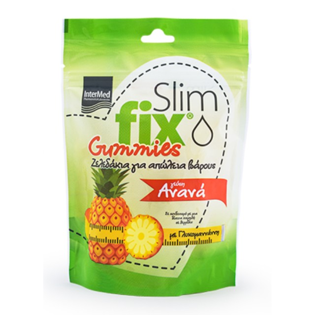 Intermed Slim fix Gummies 42τμχ. - Ζελεδάκια για Aπώλεια Bάρους με Γλυκομαννάνη Γεύση Ανανά