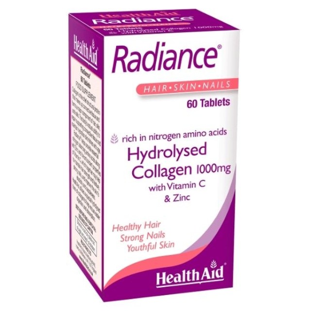Health Aid Radiance Hydrolysed Collagen 1000mg with VitC 60tabs – Συμπλήρωμα με Υδρολυμένο Κολλαγόνο
