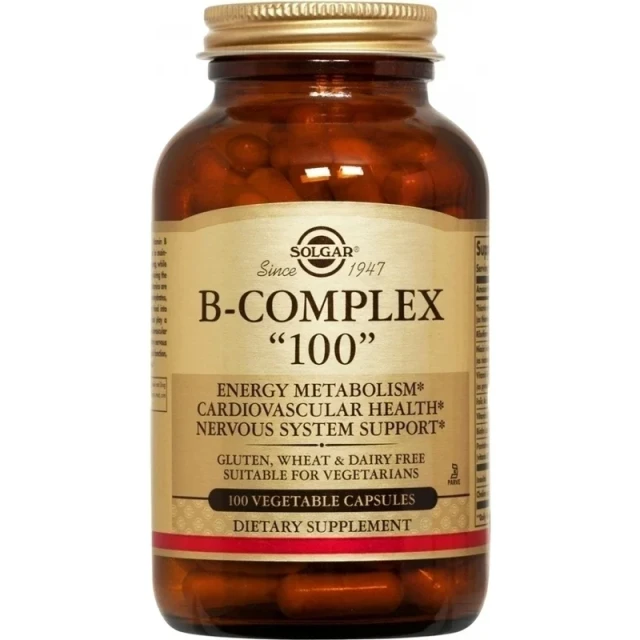 Solgar B-Complex “100” – Vitamin B Complex 100 Vegetable Capsules