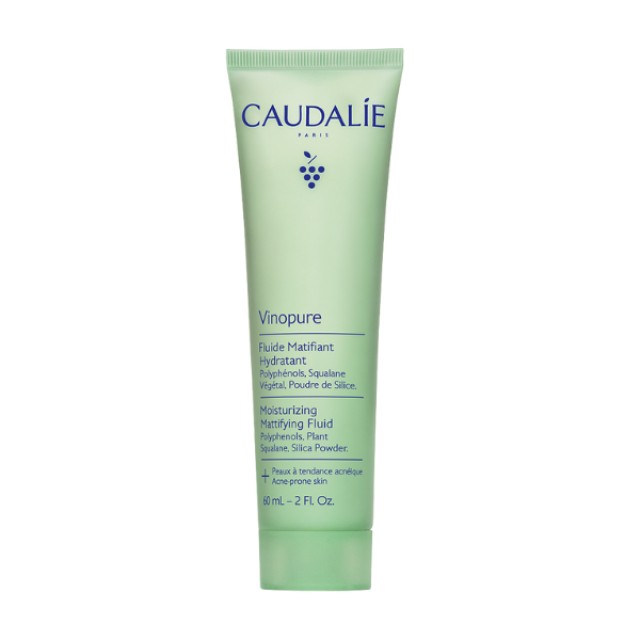 Caudalie Vinopure Moisturizing Mattifying Fluid 60ml - Λεπτόρρευστη Κρέμα Επιδερμίδες με Τάση Ακμής