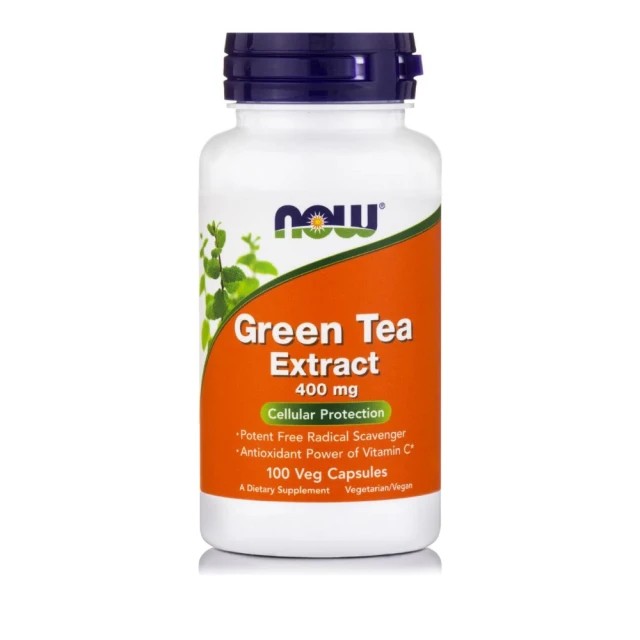 Now Foods Green Tea Extract 400mg 100 κάψουλες - Συμπλήρωμα διατροφής με εκχύλισμα Πράσινου τσαγιού