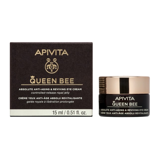 Apivita Queen Bee Absolute Anti-Aging & Reviving Eye Cream 15ml - Κρέμα νύχτας Απόλυτης Αντιγήρανσης & Ανόρθωσης με Βασιλικό πολτό