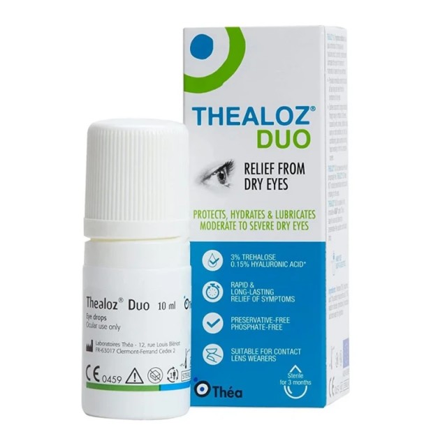 Thealoz Duo 10ml - Οφθαλμικές Σταγόνες για Ενυδάτωση & Λίπανση