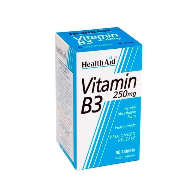 Health Aid Vitamin B3 Niacin 250mg 90 ταμπλέτες - Συμπλήρωμα για Παραγωγή Ενέργειας