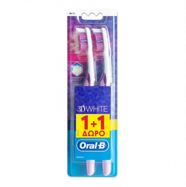 Oral-B 3D White 35 Οδοντόβουρτσα Μέτρια 2τμχ 1+1 ΔΩΡΟ