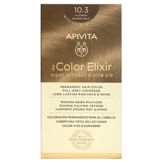 Apivita My Color Elixir – Βαφή μαλλιών χωρίς αμμωνία - 10.3 (Κατάξανθο χρυσό)