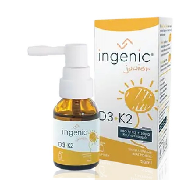 Ingenic Junior D3 + K2 Spray 20ml – Συμπλήρωμα Διατροφής σε Σπρέι