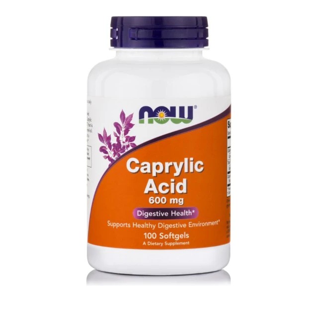 Now Foods Caprylic Acid 600mg 100 μαλακές κάψουλες - Συμπλήρωμα Διατροφής για το Πεπτικό Σύστημα