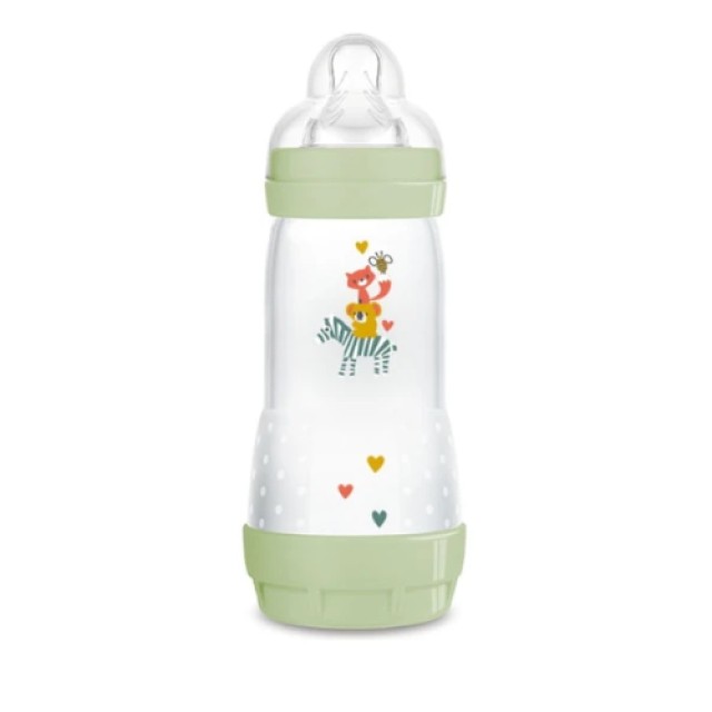 MAM Easy Start Anti-Colic 320ml Πράσινο | Πλαστικό Μπιμπερό 4m+ με Θηλή Σιλικόνης SkinSoft™ & Βαλβίδα Αερισμού