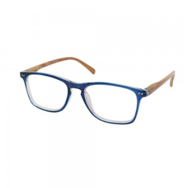 Eyelead Γυαλιά διαβάσματος – Μπλε με Ξύλινο Βραχίονα Κοκάλινο Ε212