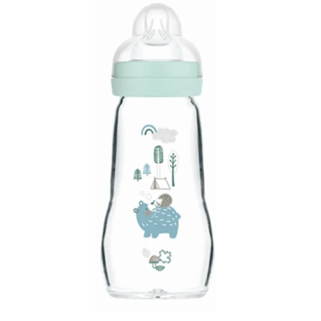 MAM Μπιμπερό Γυάλινο Feel Good 2+ Μηνών Αγόρι 260ml