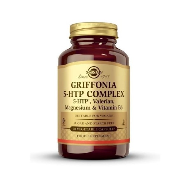 Solgar Griffonia 5-HTP Complex, 90veg. caps - Συμπλήρωμα Διατροφής για την Διαχείριση του Άγχους