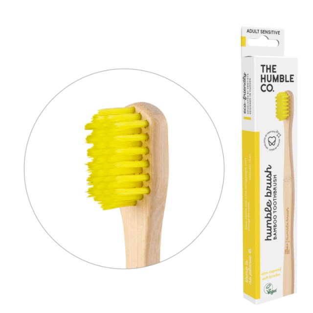 THE HUMBLE CO. Οδοντόβουρτσα Bamboo Ενηλίκων για ευαίσθητα δόντια & ούλα - ΚΙΤΡΙΝΟ