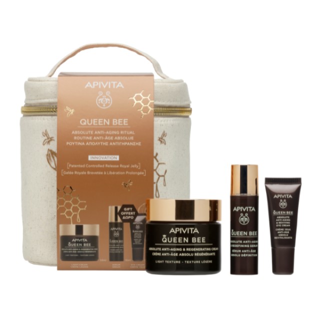 Apivita Promo Queen Bee Κρέμα Ελαφριάς Υφής 50ml με Δώρο Μίνι Ορό 10ml & Κρέμα Ματιών 5ml