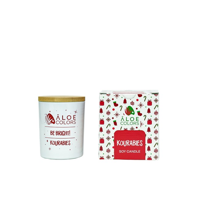 Aloe Colors Scented Soy Candle Christmas Kourabies - Αρωματικό Κερί Σόγιας Κουραμπιέ 1τμχ.