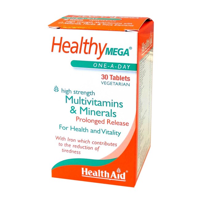 Health Aid Healthy MEGA Multivitamin & Minerals 30tabs – Συμπλήρωμα με Πολυβιταμίνες, Μέταλλα & Ιχνοστοιχεία