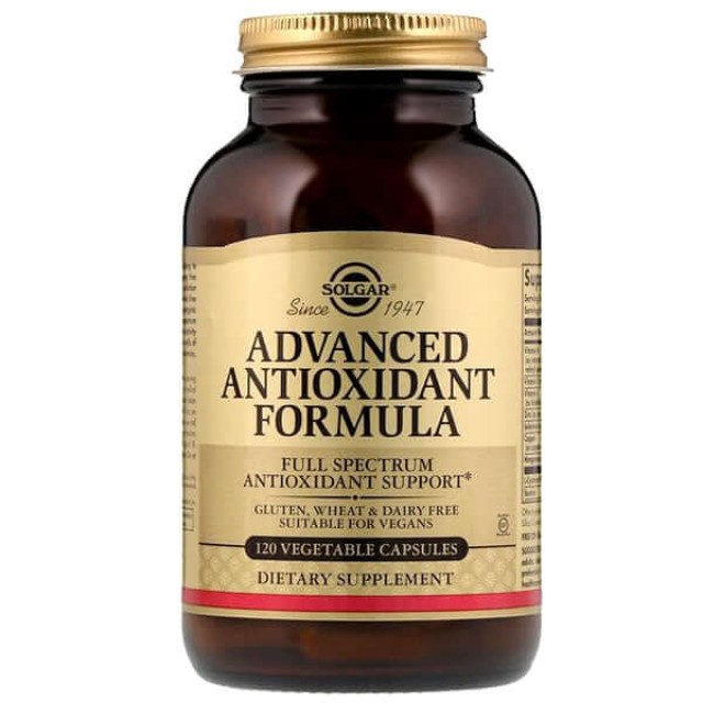 Solgar Advanced Antioxidant Formula 120 κάψουλες - Φυτικές Κάψουλες με Αντιοξειδωτική Φόρμουλα με Βιταμίνες & Μέταλλα
