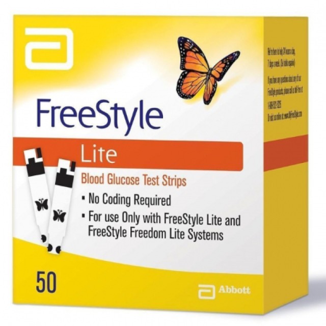 Abbott FreeStyle Lite Blood Glucose 50 Test Strips - Ταινίες Μέτρησης Σακχάρου